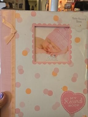 Lil Peach Baby Record Book - Pink Polka Dot Design